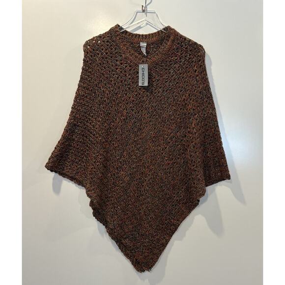 NWT Chico’s Shimmer Multicolored Poncho Lurex Puana‎ Crochet One Size (1338) - Picture 1 of 6